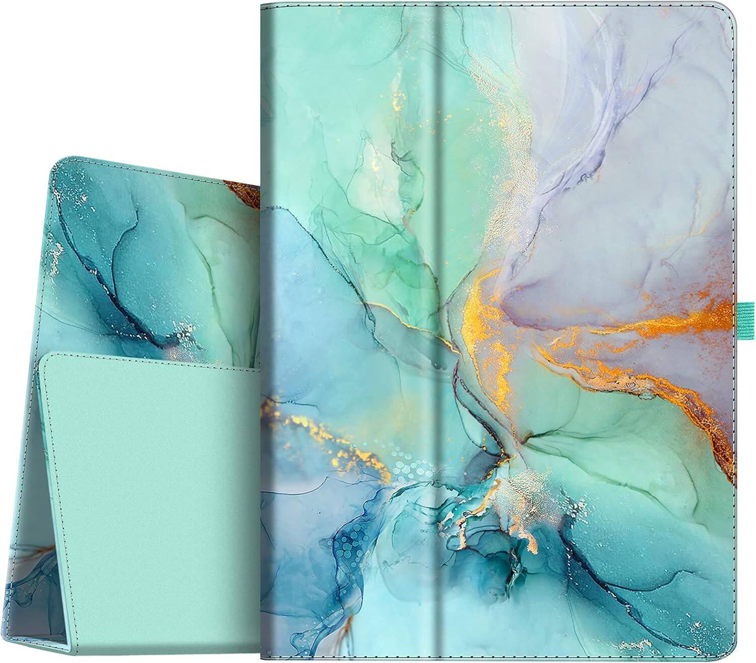 Front. Fintie - Folio Case for iPad Pro 12.9-inch (2015/2017 Model, 1st/2nd Gen) Premium Vegan Leather, Smart Stand Protective Cover - Emerald Marble.