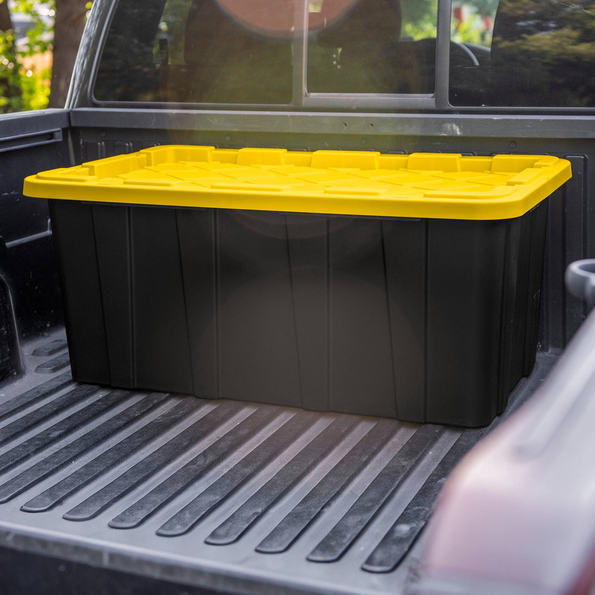 Alt View 3. Sterilite - Sterilite 38 Gallon Industrial Stackable Storage Tote Lidded Containers, 12 Pack - Yellow.