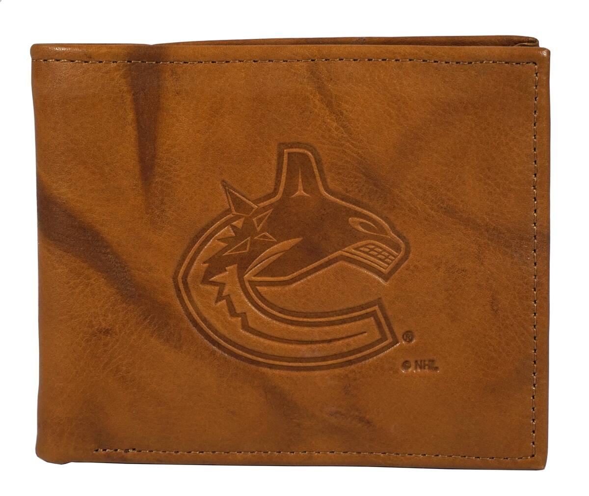 Front. Rico Industries - Vancouver Canucks NHL Embossed Leather Billfold Wallet - Multi.