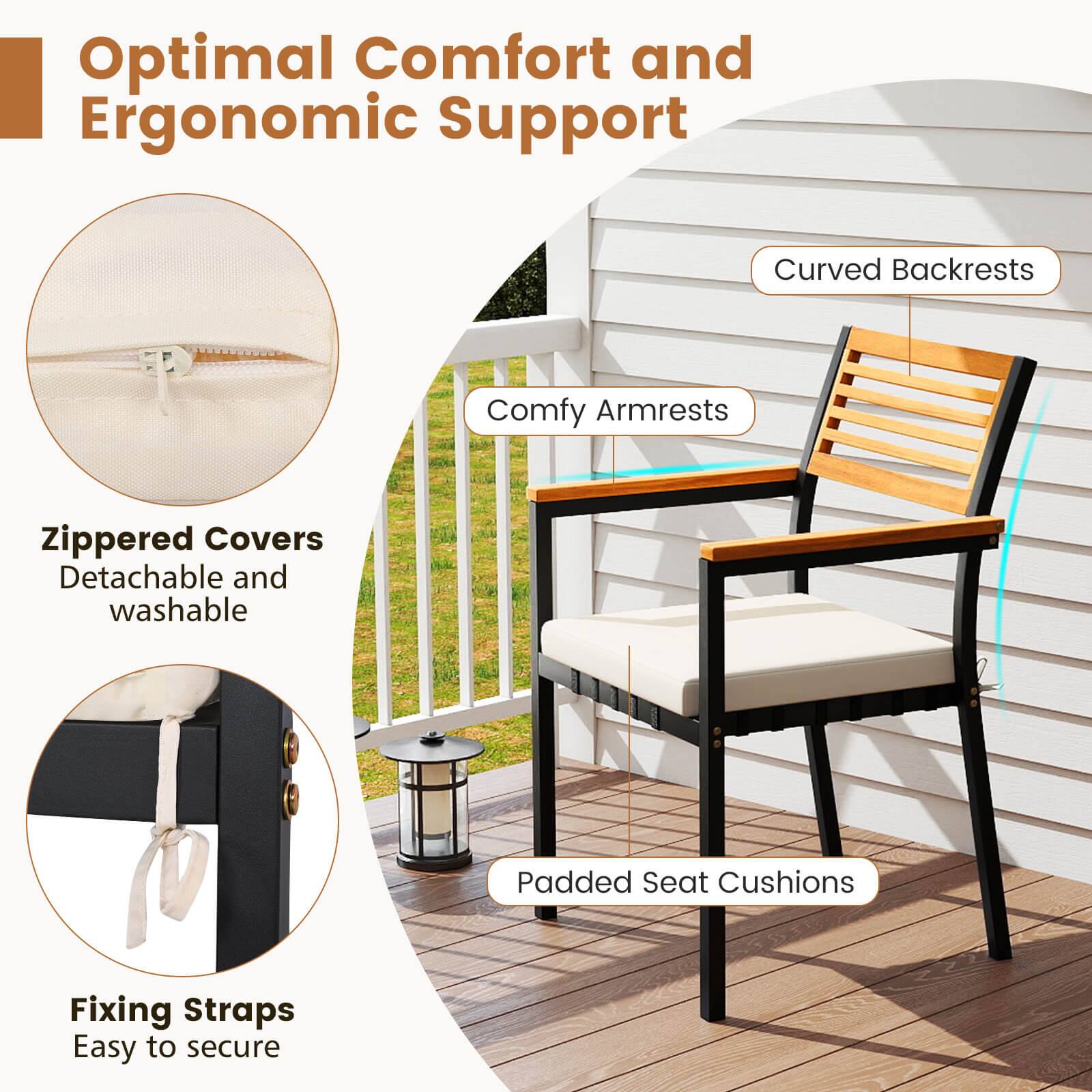 Optimal Comfort and Ergonomic Support

- Curved Backrests
- Comfy Armrests
- Padded Seat Cushions
- Zippered Covers
  - Detachable and washable
- Fixing Straps
  - Easy to secure