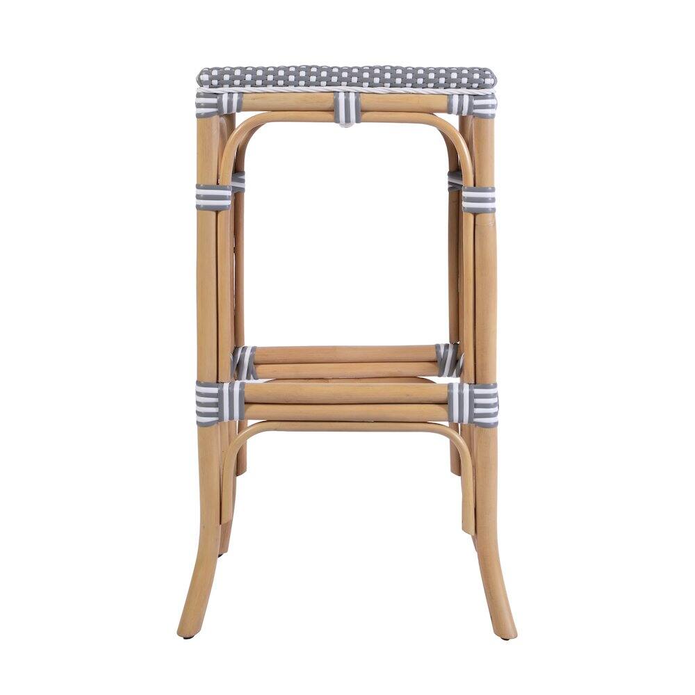 Left. Butler Specialty - Laguna 30.5 in. Seat Height Rectangular Rattan Backless Bar Stool Gray and White - Gray And White.