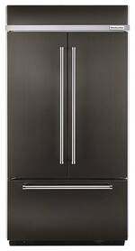 KitchenAid - 24.2 Cu. Ft. French Door Built-In Refrigerator - Black stainless steel - Front_Standard