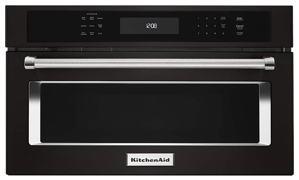 Front. KitchenAid - 1.4 Cu. Ft. Built-In Microwave - Black Stainless Steel.