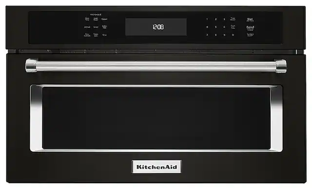 Front. KitchenAid - 1.4 Cu. Ft. Built-In Microwave - Black Stainless Steel.