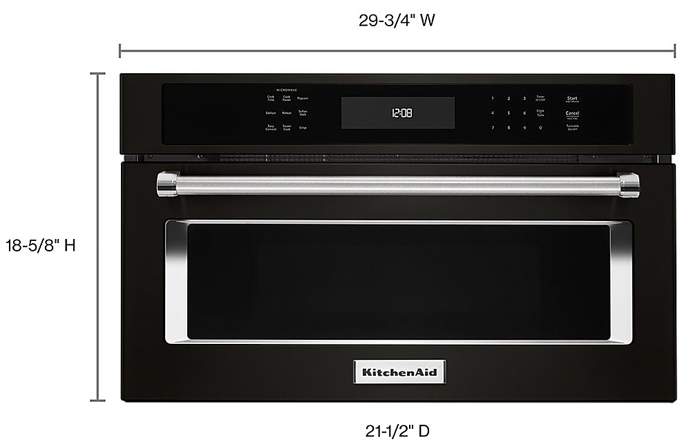 KitchenAid 24 in. 2.2 cu.ft Countertop Microwave with 10 Power Levels &  Sensor Cooking Controls - Black Stainless Steel