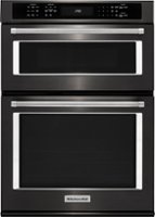 KitchenAid - 30" Single Electric Convection Wall Oven with Built-In Microwave - Black Stainless Steel - Front_Zoom