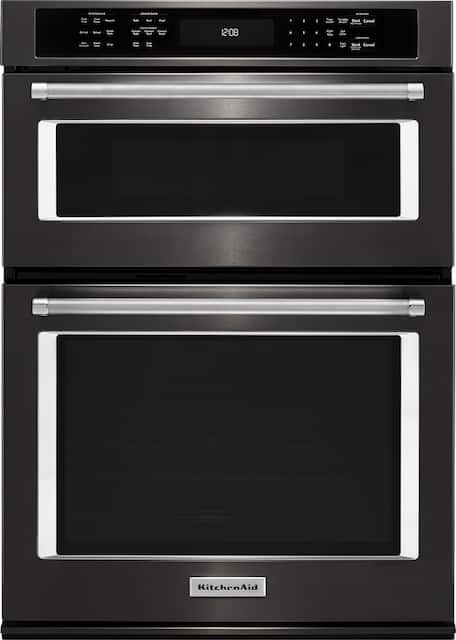 Kitchenaid 30 Single Electric Convection Wall Oven With Built In Microwave Black Stainless Steel Koce500ebs Best Buy