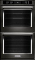 KitchenAid - 30" Built-In Double Electric Convection Wall Oven - Black stainless steel - Front_Zoom