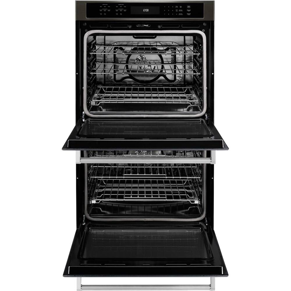 Alt View 11. KitchenAid - 30" Built-In Double Electric Convection Wall Oven - Black stainless steel.