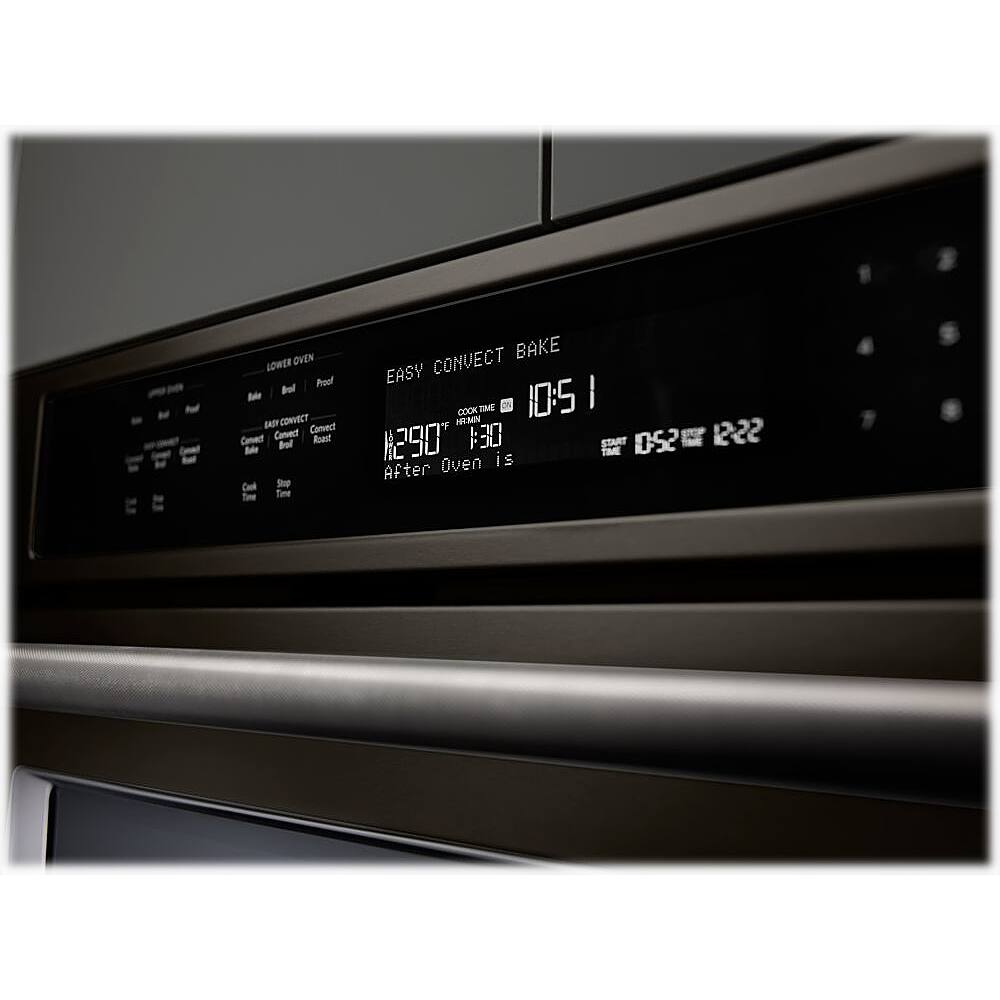 Alt View 12. KitchenAid - 30" Built-In Double Electric Convection Wall Oven - Black stainless steel.