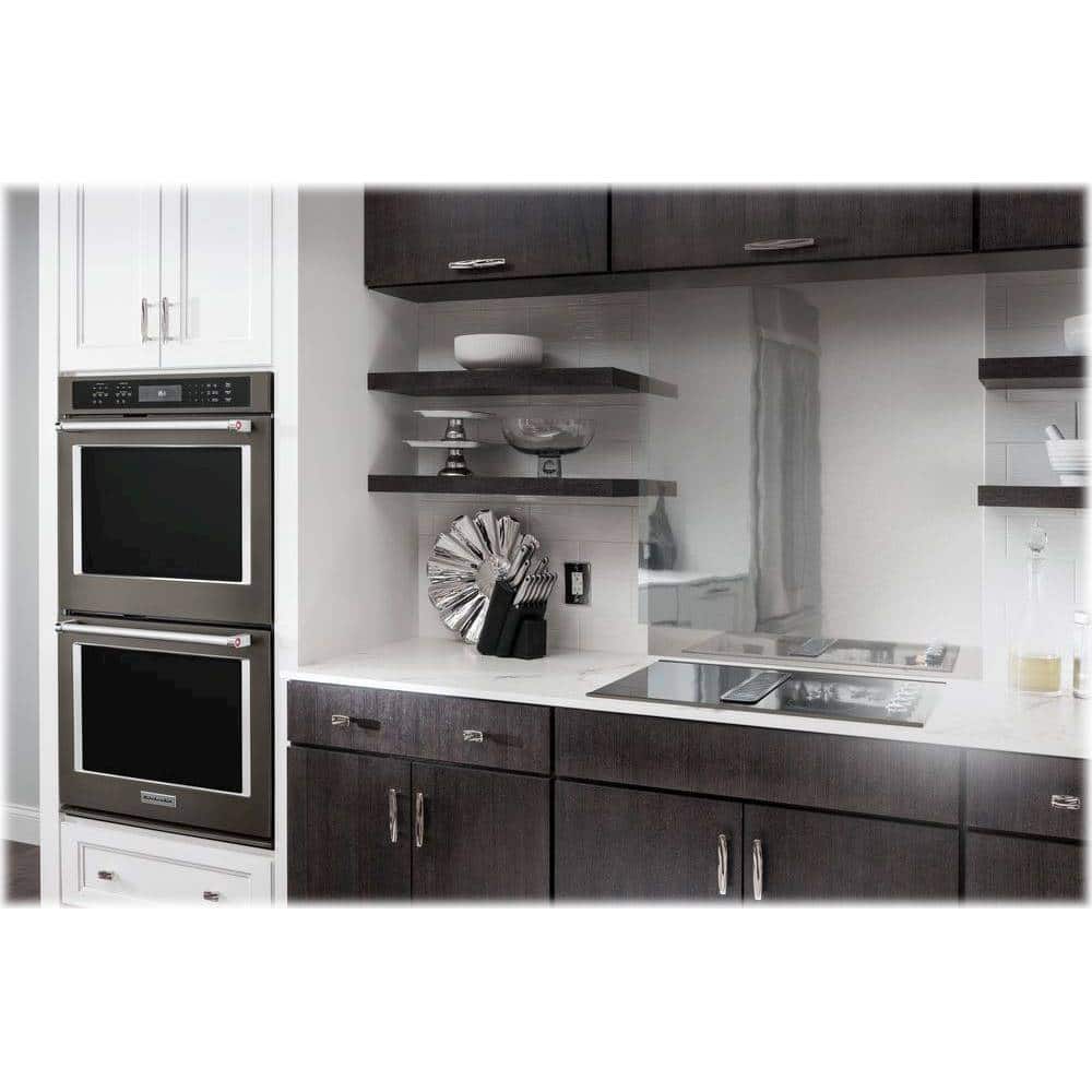 Alt View 13. KitchenAid - 30" Built-In Double Electric Convection Wall Oven - Black stainless steel.