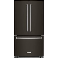 KitchenAid - 21.9 Cu. Ft. French Door Counter-Depth Refrigerator - Black Stainless Steel - Front_Zoom