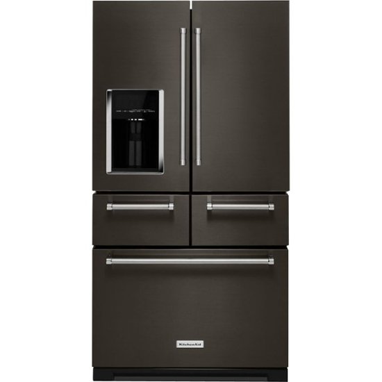Front Zoom. KitchenAid - 25.8 Cu. Ft. 5-Door French Door Refrigerator - Black Stainless Steel.