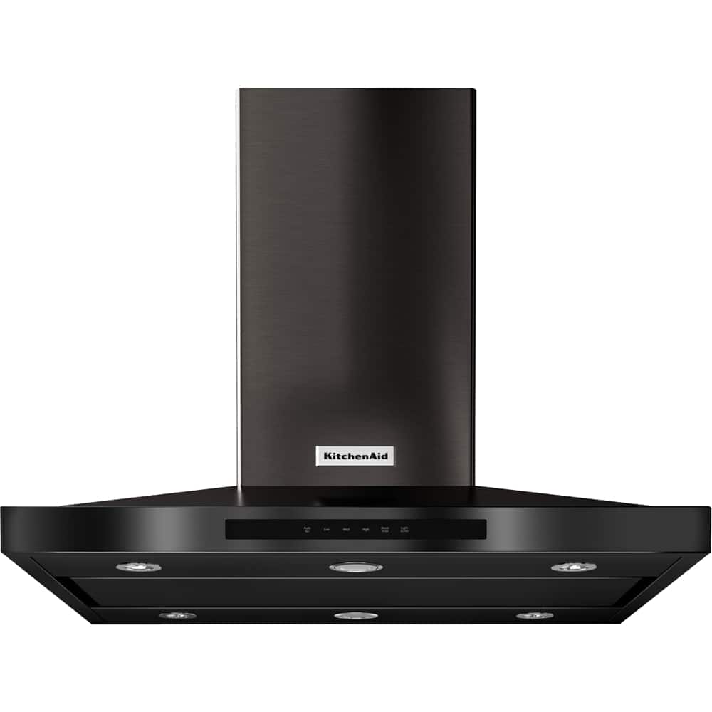 KitchenAid - 36 inches - Convertible - Island Range Hood - Black Stainless Steel - Front_Zoom