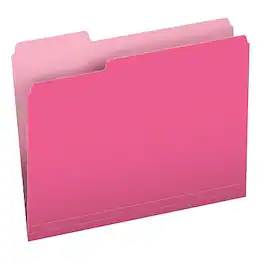 Pendaflex - Recycled File Folder, 1/3-Cut Tab, Assorted, Letter Size, 100/Box (152 1/3 PIN) - Pink/Light Pink