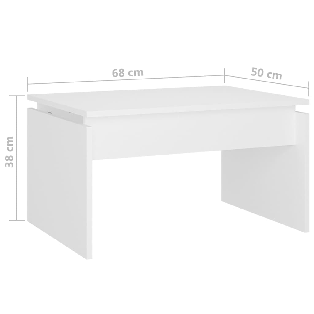 Alt View 6. Boyel Living - 19.7 x 26.8 x 15.0 in. Simple Coffee Table White Engineered Wood - White.