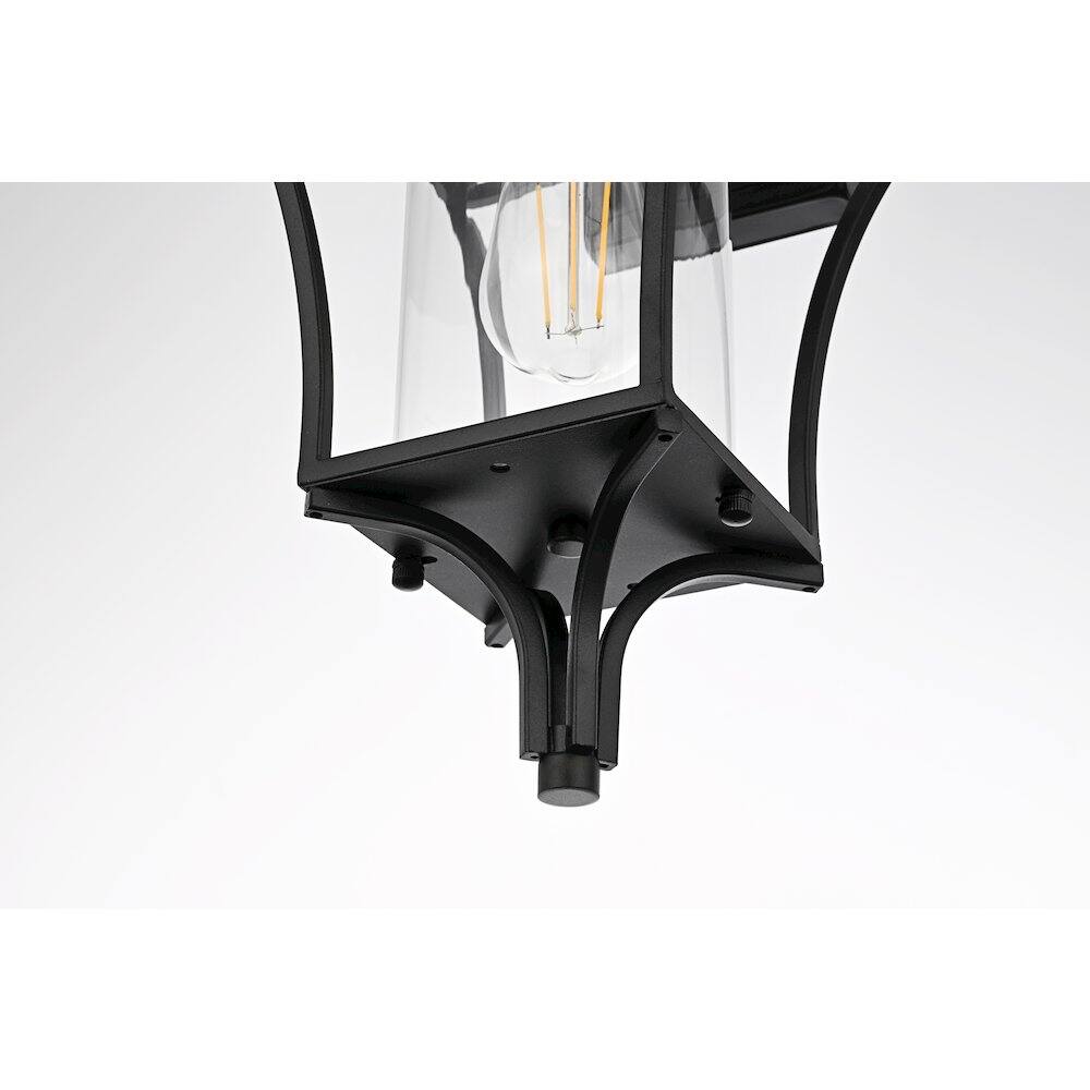 Alt View 2. Elegant Lighting - Belgrade 9.5 Inch Outdoor Wall Sconce In Black - Black.
