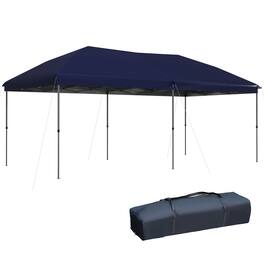 Outsunny - 10' x 19' Pop Up Canopy with Easy Up Steel Frame, 3-Level Adjustable Height and Carrying Bag - Blue
