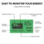 Easy to Monitor Your Energy: Large Backlit LCD Display, Present Capacity, Charge-discharge Indicator, Dynamic Indication, Present Voltage, 84Ah, 85%, 08:44, 13.20-10.3A, 136W, Capacity Percentage, Remaining Time, Present Power, Present Current.