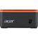 Front. Acer - Revo Build Desktop - Intel Celeron - 2GB Memory - 32GB Solid State Drive - Black/Orange strip.