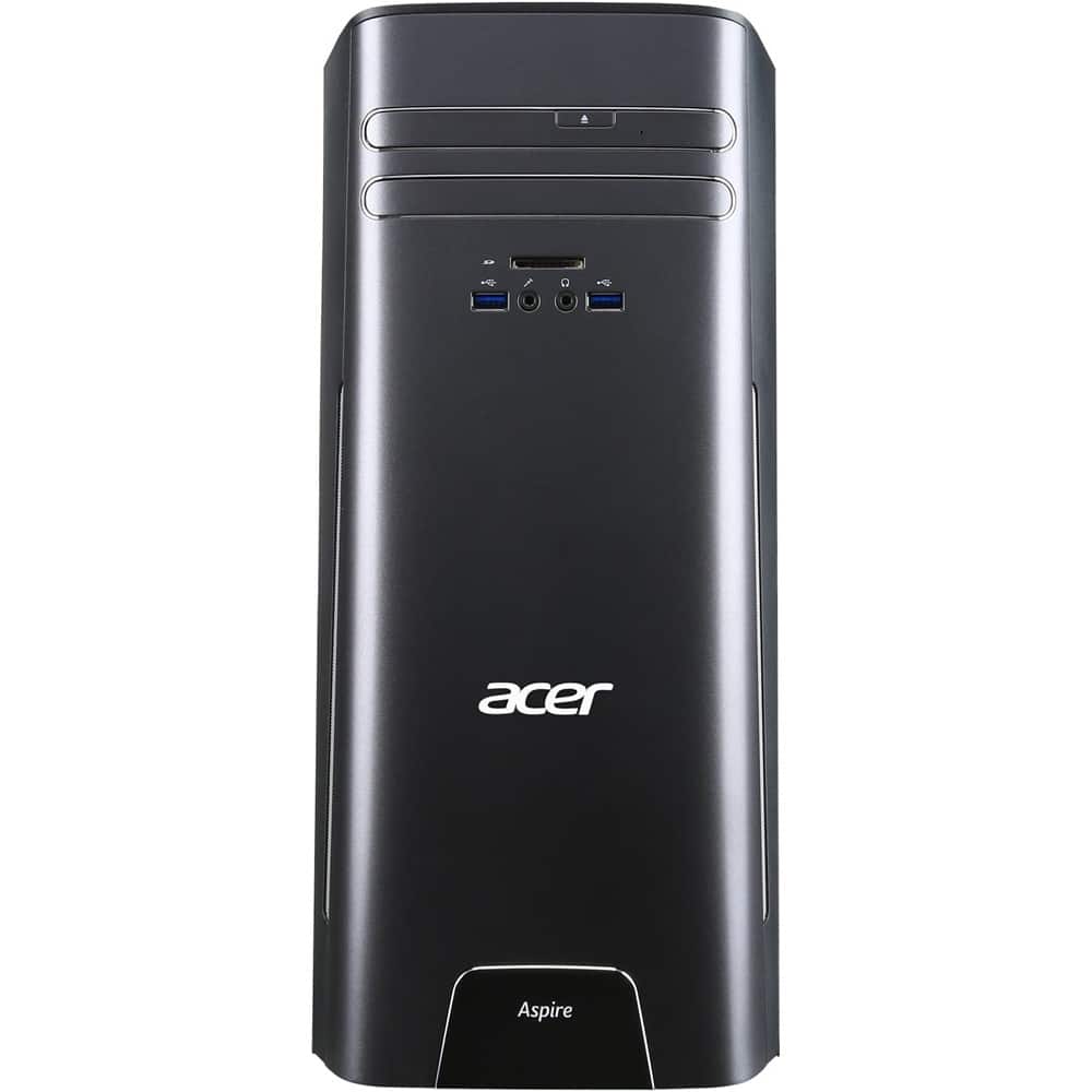 Front. Acer - Aspire Desktop - Intel Core i5 - 16GB Memory - 2TB Hard Drive - Black.