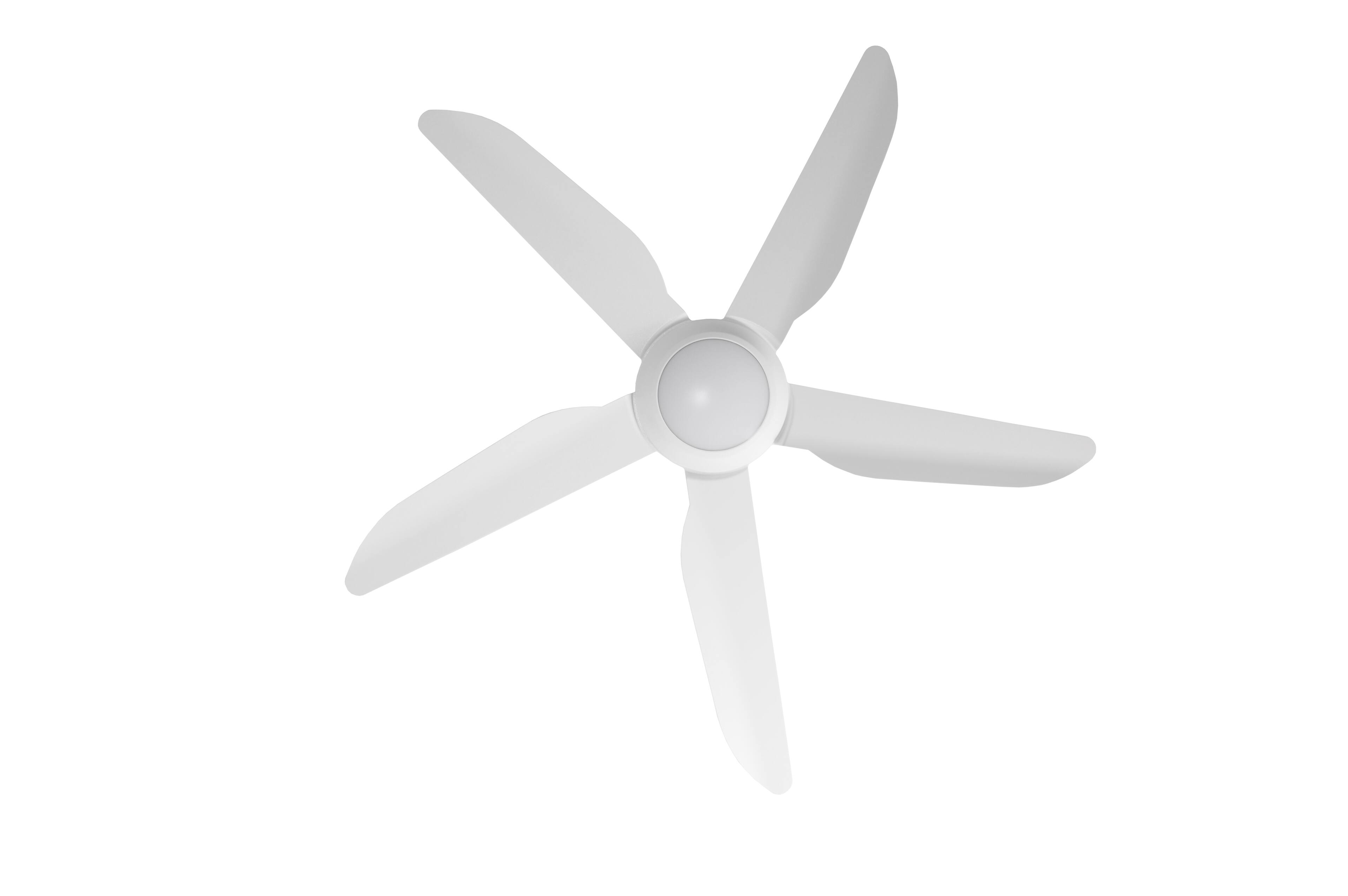 Alt View 6. ENLIGHT - 52" Smart Ceiling Fan, IP66 Outdoor/Coastal, CCT & Dimmable LED, Durable, Efficient + Quiet DC Motor, Matter, 5 Blades - White.