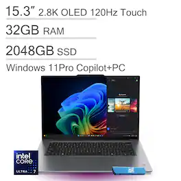 Lenovo - ThinkPad X9 15 Gen1 Aura Edition 15" 2.8K OLED Touchscreen Laptop - Intel Core Ultra 7 258V - 32GB RAM - 2TB SSD - Thunder Grey