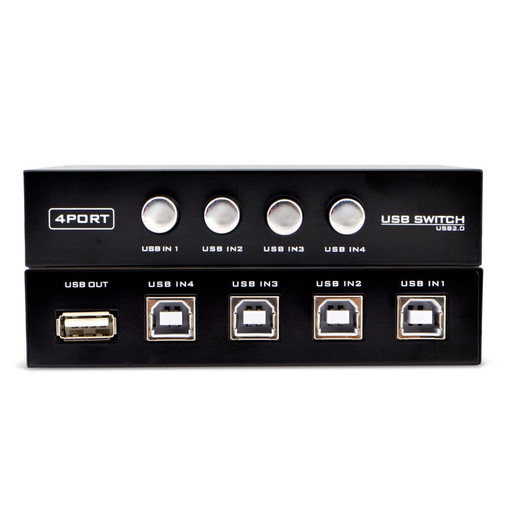 Sanoxy - 4 Ports USB Printer Scanner Sharing Share Switch Splitter Box Hub - Black