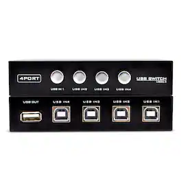 Sanoxy - 4 Ports USB Printer Scanner Sharing Share Switch Splitter Box Hub - Black