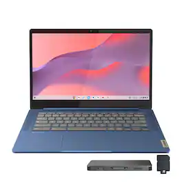 Lenovo - IdeaPad Slim 3 14" FHD Touchscreen,MediaTek Kompanio 520,4GB RAM,64GB eMMC+160GB Dock Set,Chrome OS - Blue