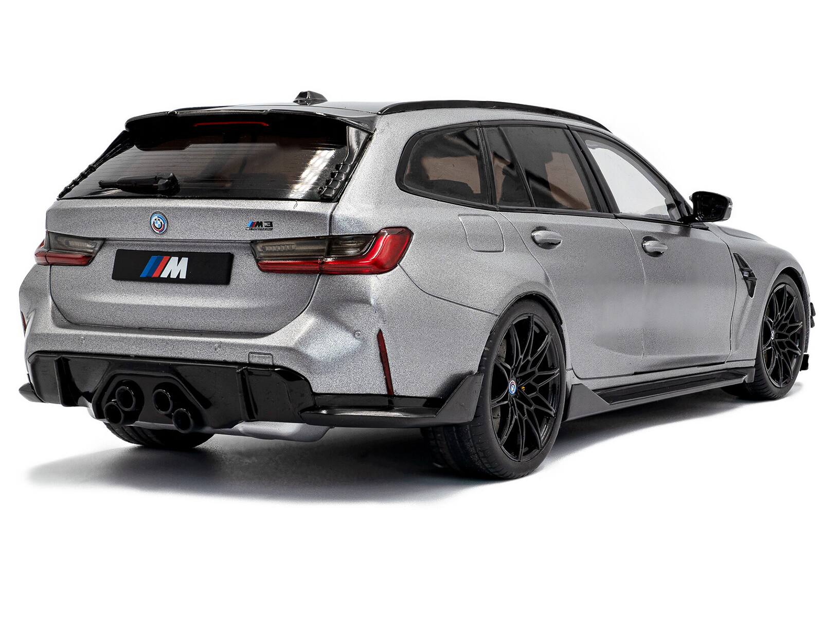 Alt View 3. Solido - 2024 BMW M3 Competition M xDrive Touring Frozen Pure Gray Metallic with Black Top 1/18 Diecast Model Car by Solido.