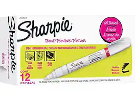 Sharpie - Tank Paint Marker, Medium Tip, 12/Pack - White