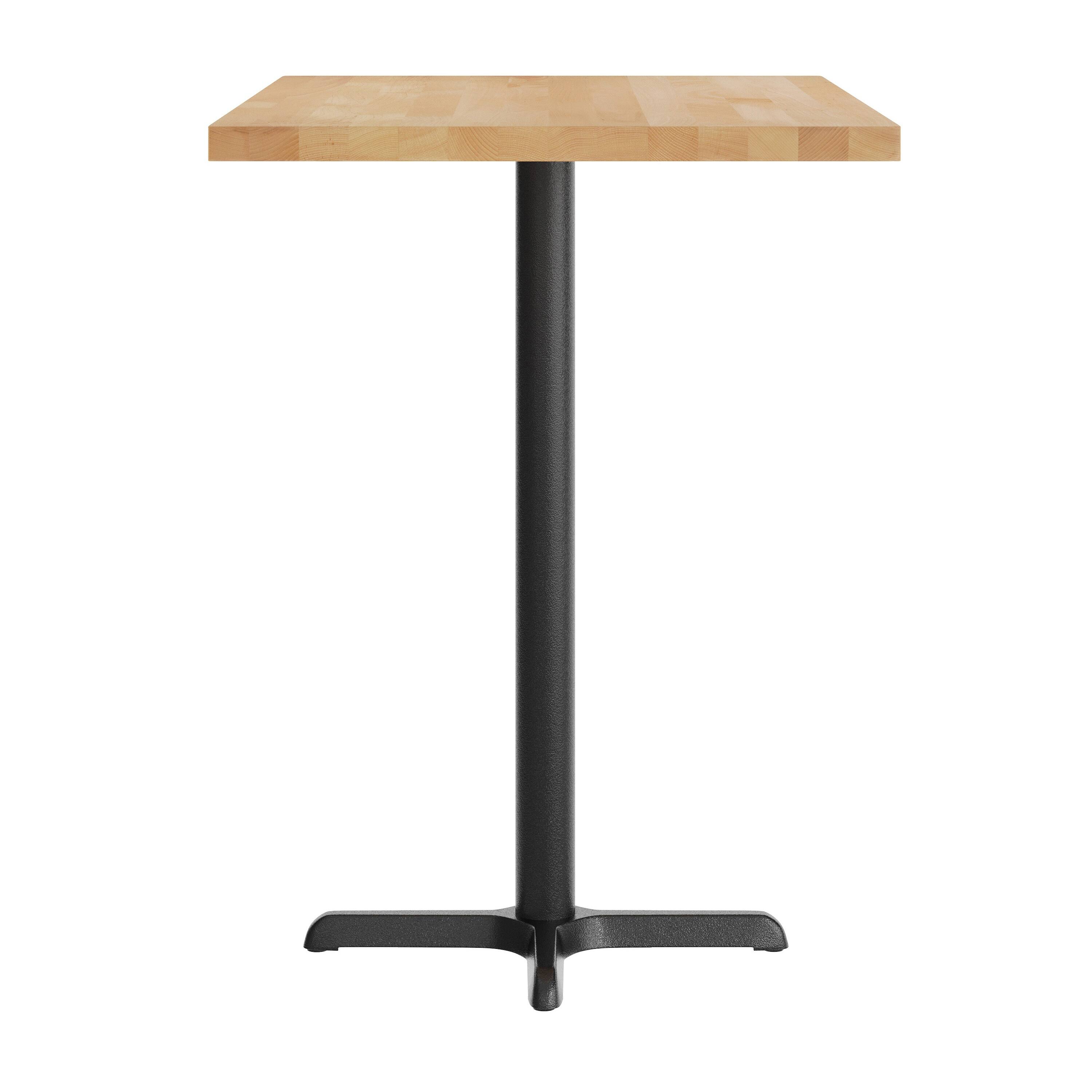 Left. Flash Furniture - Bennett 30" x 48" Solid Wood Commercial Indoor Tabletop in Natural with 23.5" x 29.5" Bar Height Rust-Resistant Black Ca - Natural.
