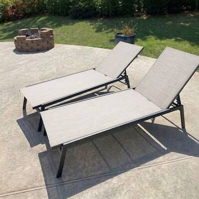 Alt View 4. Crestlive Products - Crestlive Products Set of 2 Stackable Adjustbale Patio Chaise Lounge Chair Mesh Seat - Beige-2PCS.