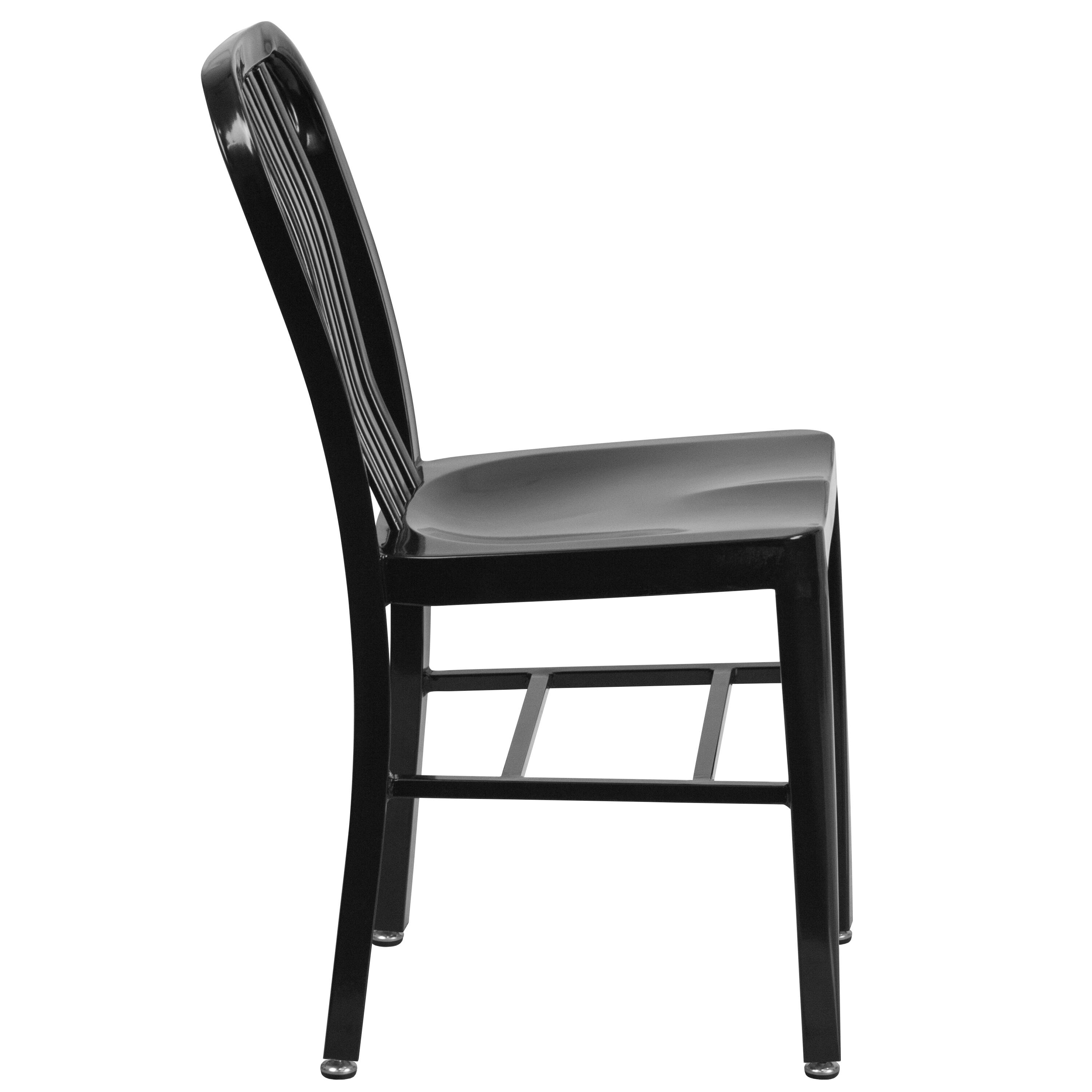 Alt View 16. Alamont Home - Gael Black Metal Indoor-Outdoor Chair - Kitchen Chair - Restaurant Seating - Black.