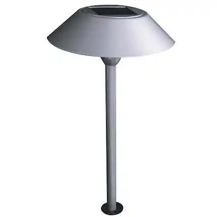 Front. FEIT ELECTRIC - Feit OneSync Brushed Nickel Solar Powered 40 W LED Pathway Light 1 pk.