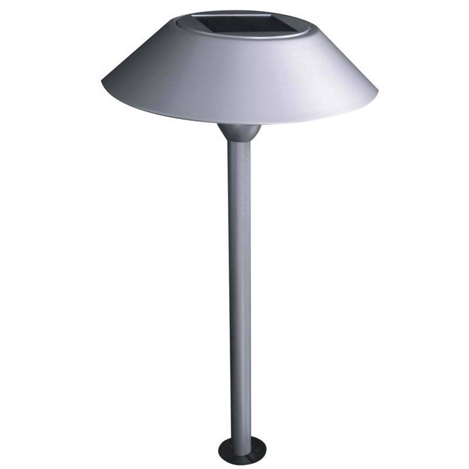 Front. FEIT ELECTRIC - Feit OneSync Brushed Nickel Solar Powered 40 W LED Pathway Light 1 pk.