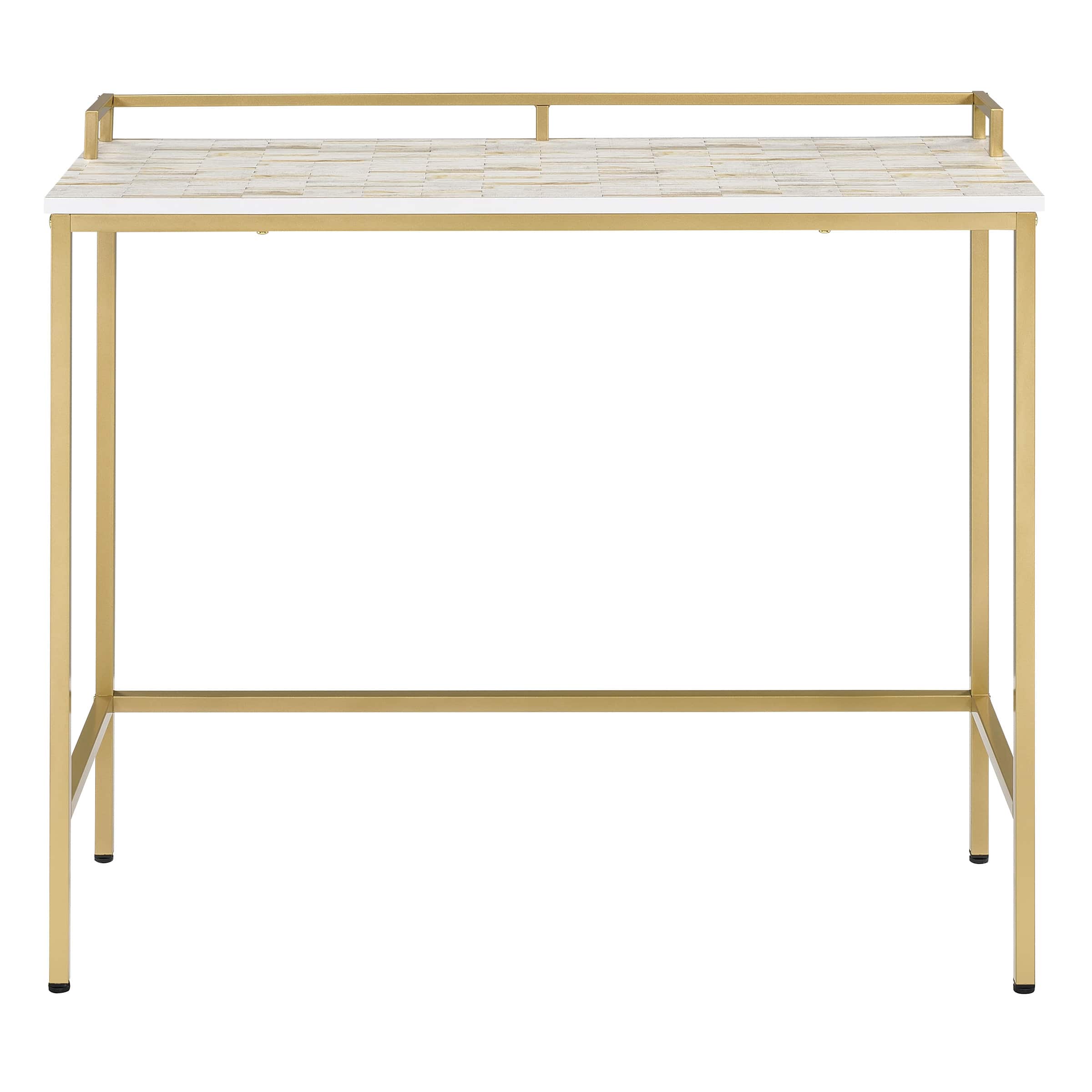 Front. OSP Home Furnishings - Brighton Console Table - Mosaic /Gold.