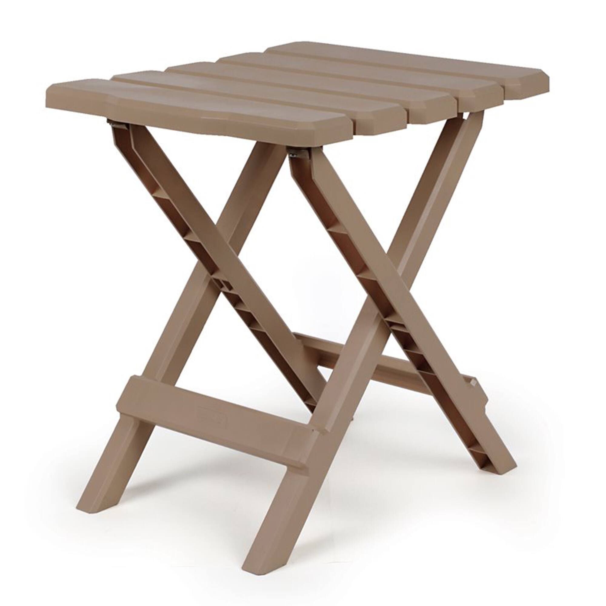 Alt View 5. Camco - Camco Adirondack Portable Camping Plastic Folding Side Table, 2 Pack, Taupe - Taupe.