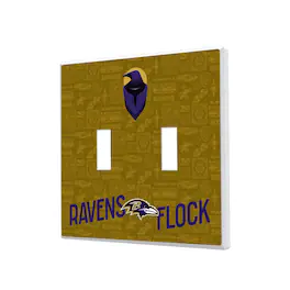 Keyscaper - Baltimore Ravens 2024 Illustrated Limited Edition Double Toggle Light Switch Plate - White