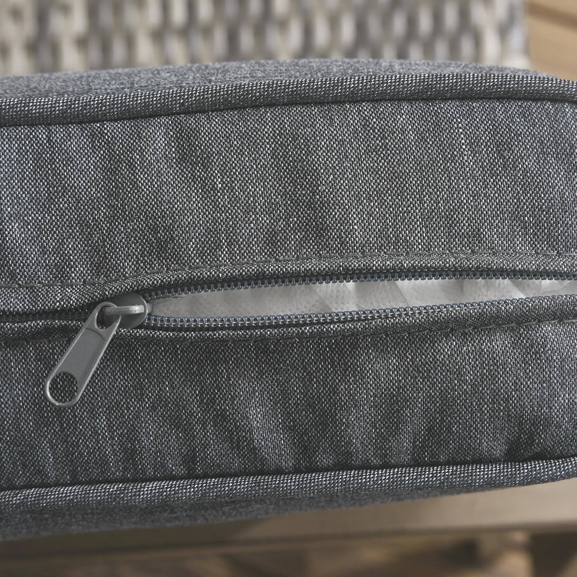 Left. Resenkos - Resenkos 3-Piece Rattan Patio Bistro Furniture Set, Soft Cushions and Rocking Function, Dark Gray - Dark Gray.