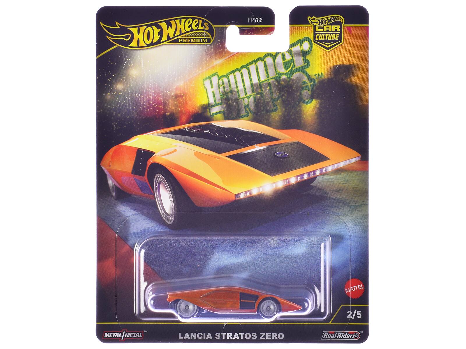 FPY86 HOT WHEELS CAR CULTURE Hammer™ MATTEL 2/5 1M METAL/METAL METAL METAL LANCIA STRATOS ZERO - Riders