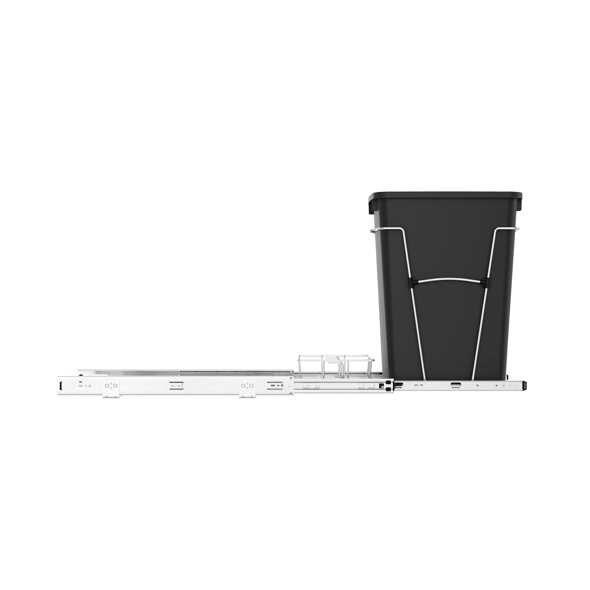 Alt View 7. Rev-A-Shelf - Rev-A-Shelf Pullout Trash Can 35 qt. for Kitchen Cabinets, Black, RV-12KD-18C S - Black.
