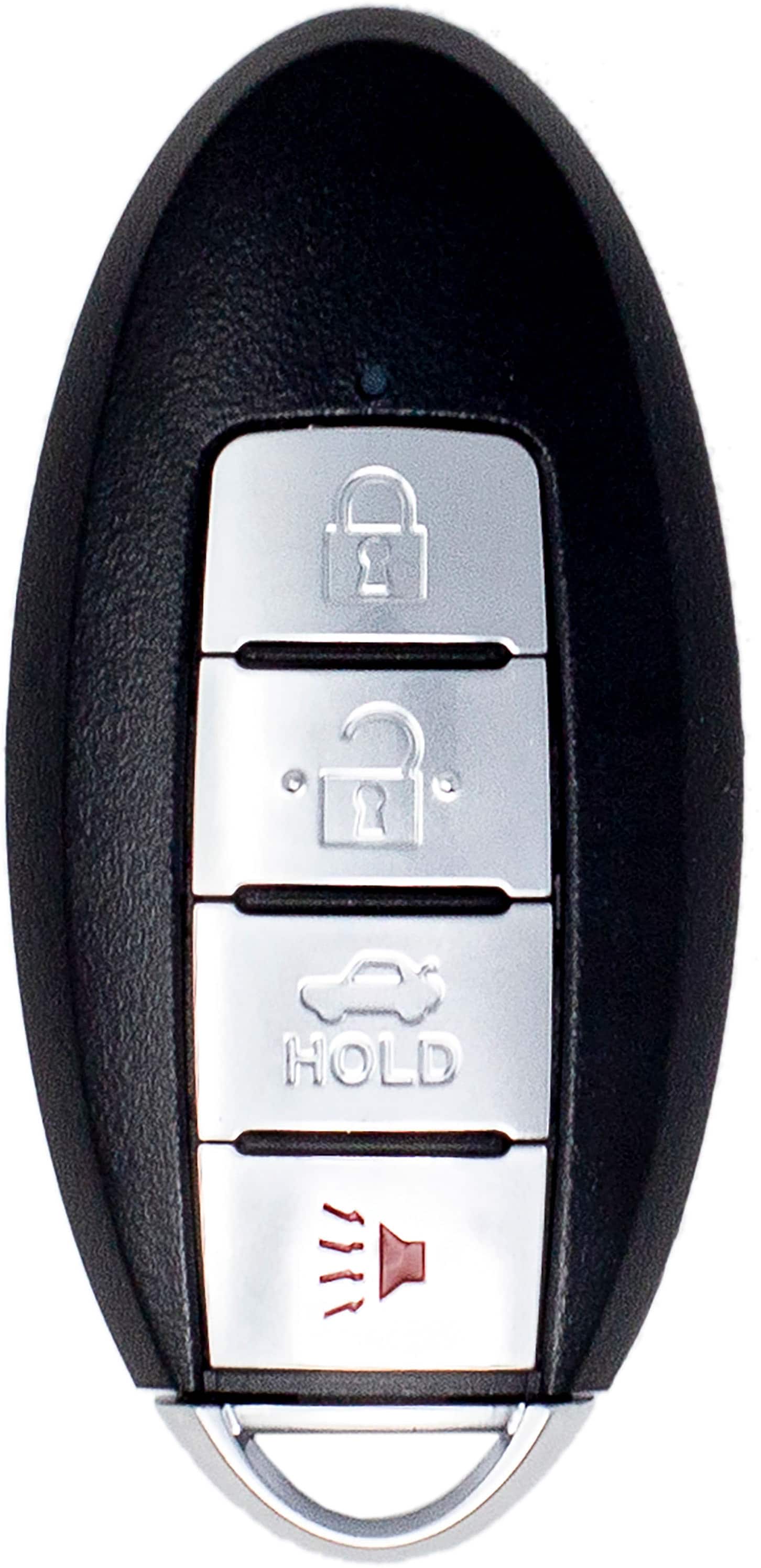 Car Keys Express - Nissan Simple Key - 4 Button Smart Key Remote and programming device - Black - Front_Zoom