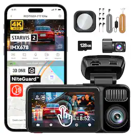 REDTIGER - RTF17ETL 4K 3 Channel Dash Cam, STARVIS 2 IMX678 & IMX675, 8MP, Full-Color Night Vision, AI ISP, w/HW Kit &CPL