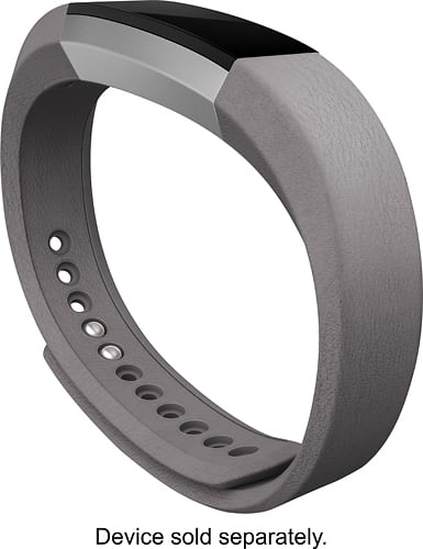 Fitbit - Alta Leather band (Large) - Graphite - Angle
