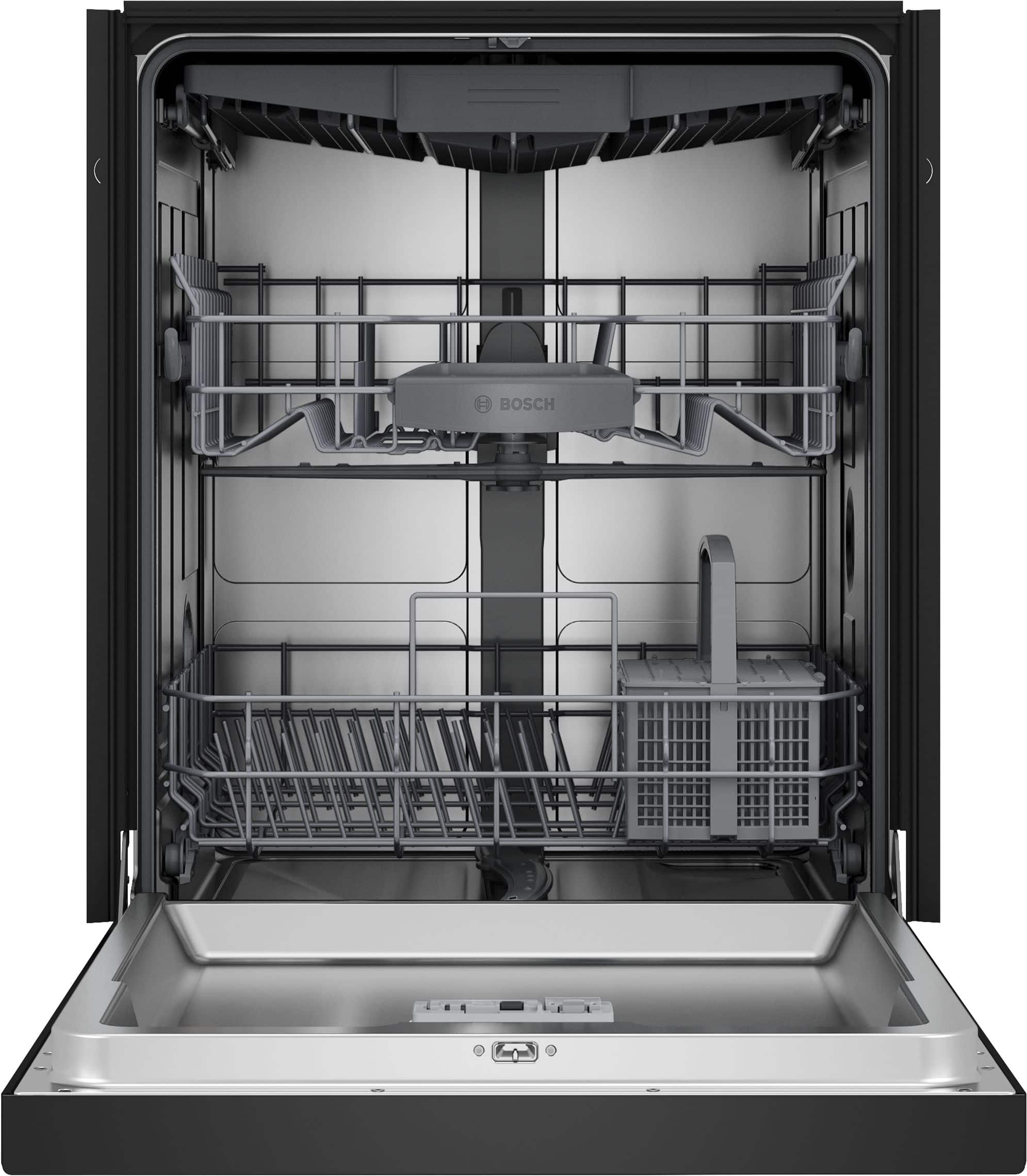 Alt View 3. Bosch - 300 Series 24" Front Control Smart Built-In Stainless Steel Tub Dishwasher with 3rd Rack and PrecisionWash, 48 dBA - Black.