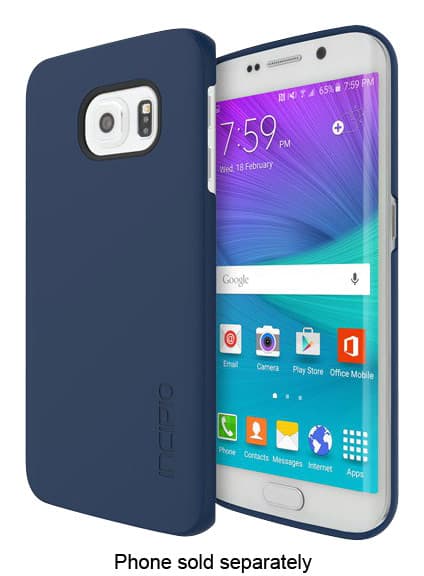Front. Incipio - feather Case for Samsung Galaxy S6 edge Cell Phones - Navy.