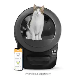 Whisker - Litter-Robot EVO Compact Smart App-Controlled Automatic Self-Cleaning Litter Box - Black