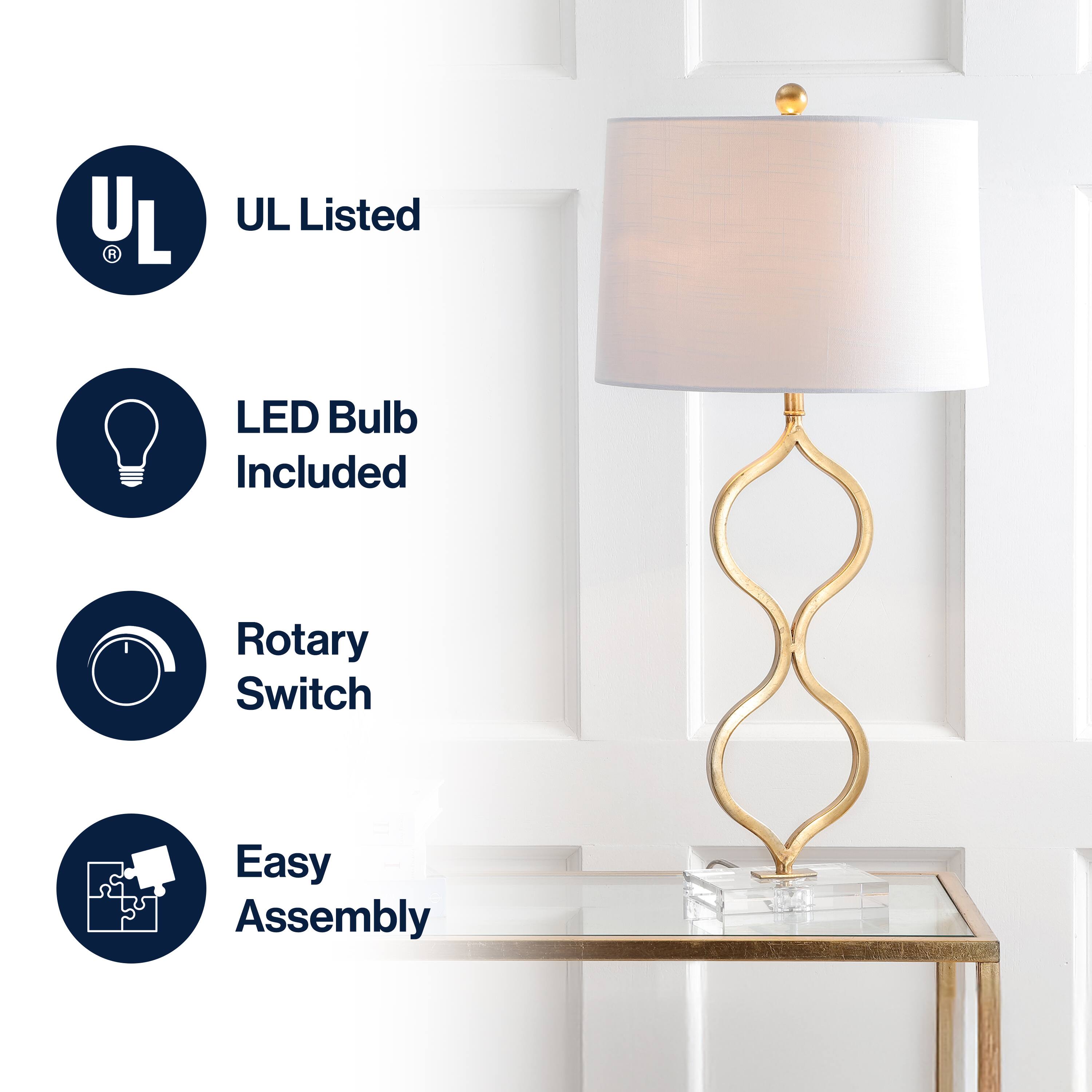 - UL Listed
- LED Bulb Included
- Rotary Switch
- Easy Assembly